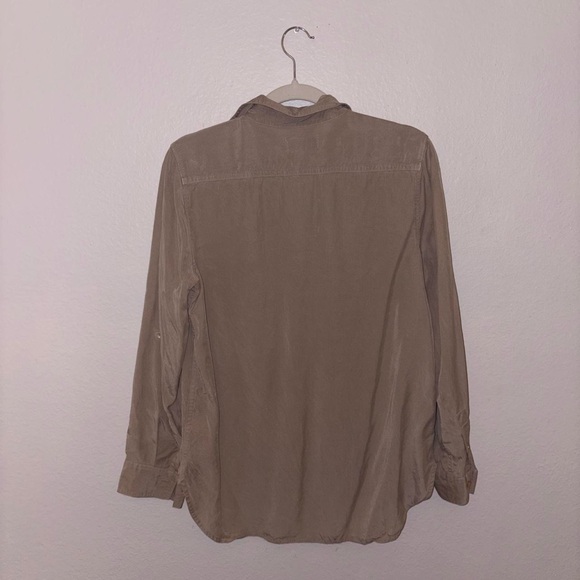 Aritzia Babaton Beige Long Sleeve Button Up Blouse - Picture 6 of 7